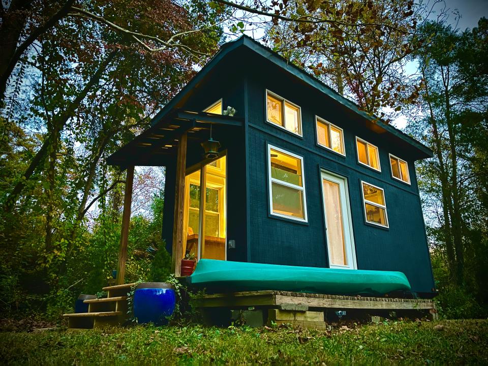 The tiny home is well-suited for a nomadic lifestyle.