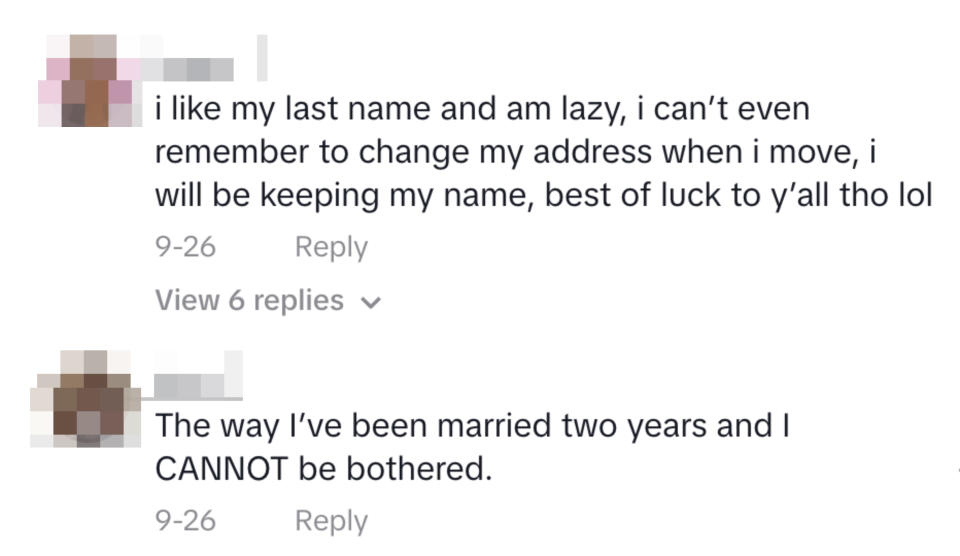 "i like my last name and am lazy..."