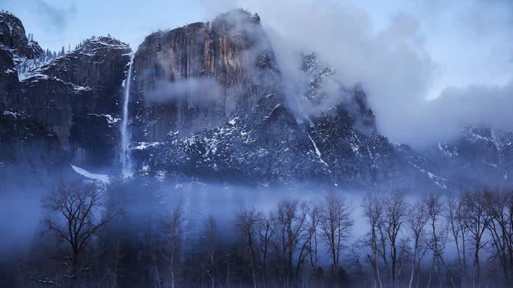 waterfalls snow