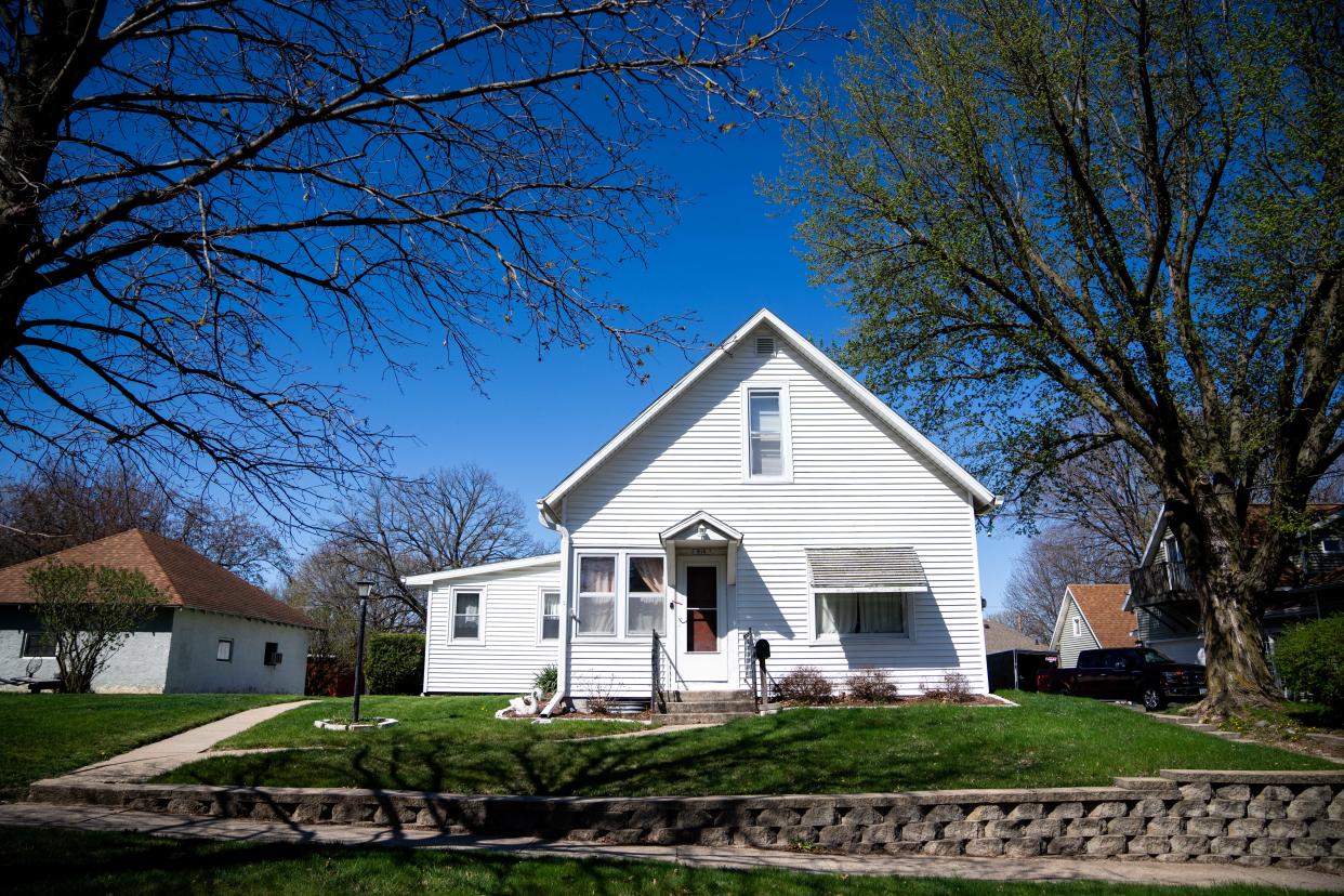 The house where police responded to the shooting death of a 13-year-old female on Sunday, April 14, 2024, in Eldora, IA. Police placed a 12-year-old male into custody.