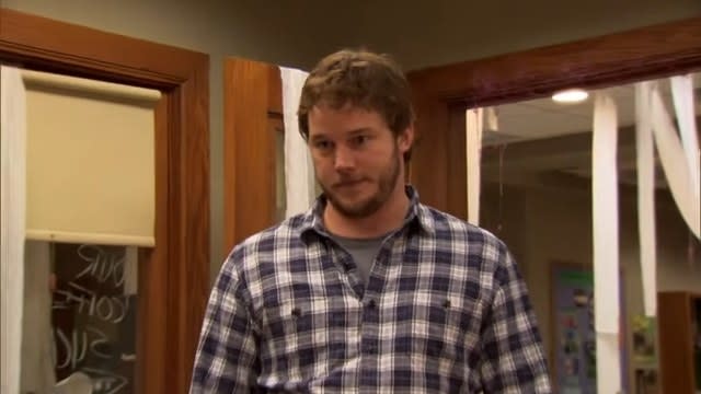 Andy in the Parks Department in "Parks and Recreation"