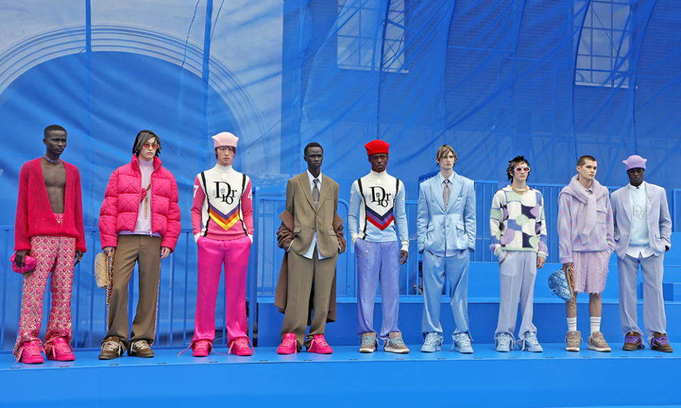 Models are seen during a photocall for the Dior Men’s Spring/Summer 2023 Collection on May 19, 2022 in Los Angeles, California. - Credit: Frazer Harrison/Getty Images