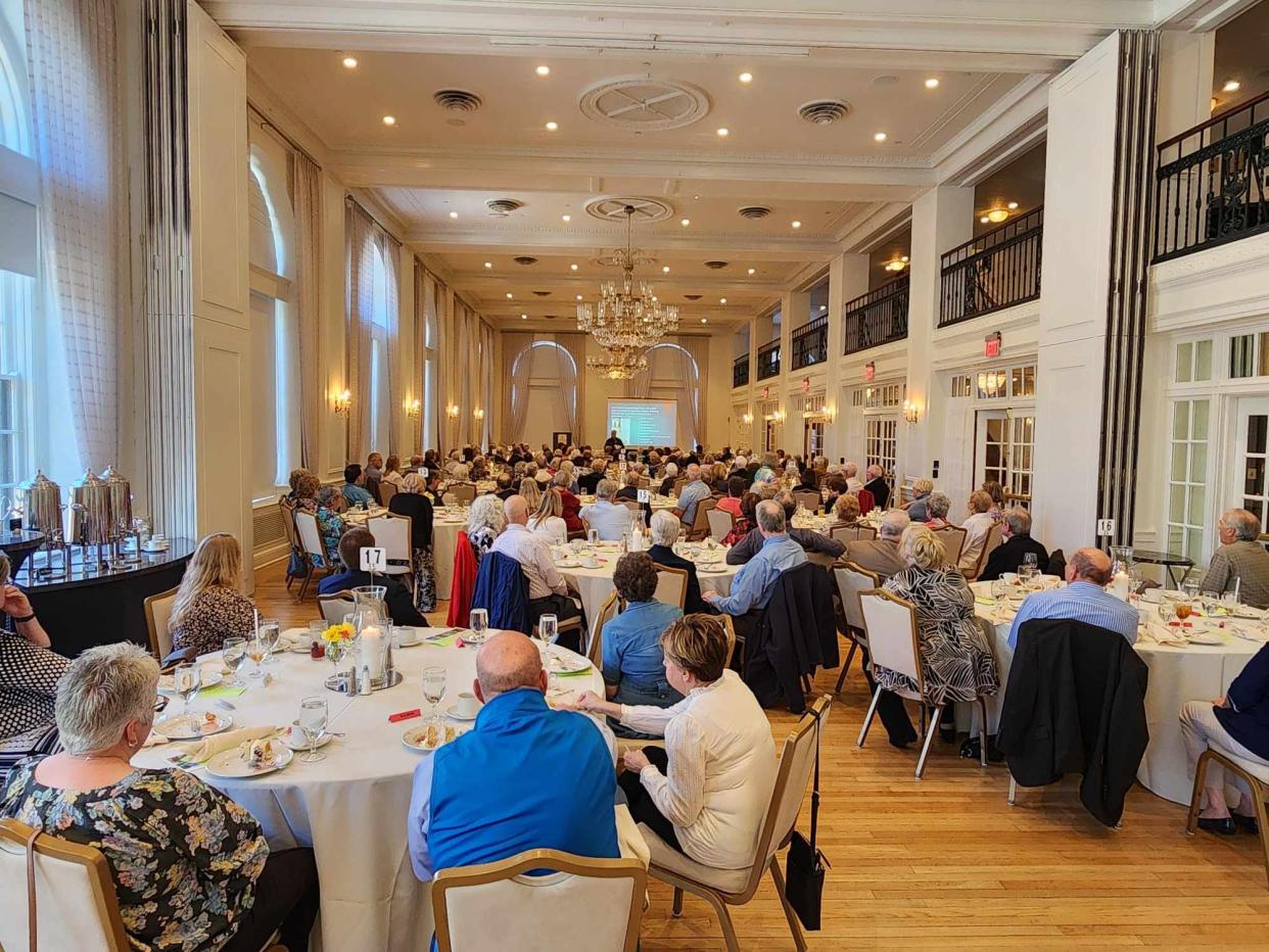 The Friends of the York County History Center packed the ballroom at the restored Yorktowne Hotel earlier this month for a “If These Walls Could Talk” afternoon. The Friends provide support, service and financial aid to the History Center.