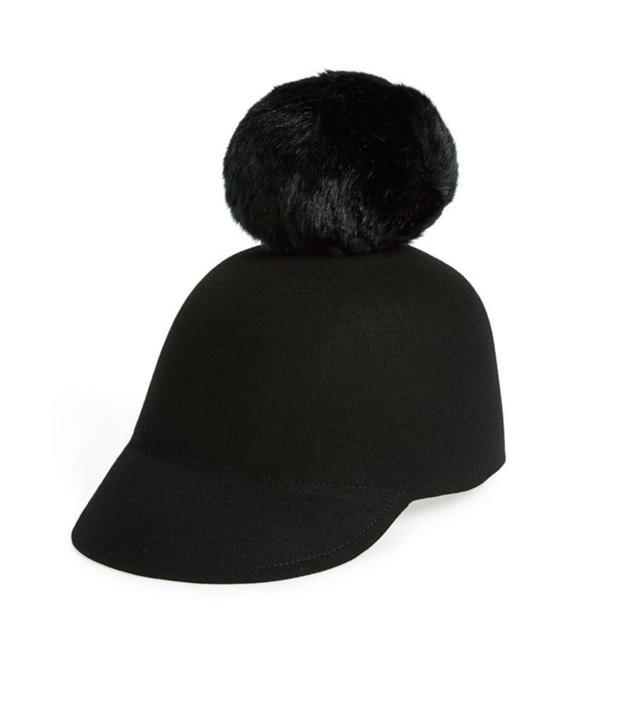 Kate Spade New York Faux Fur Pom Pom Cap