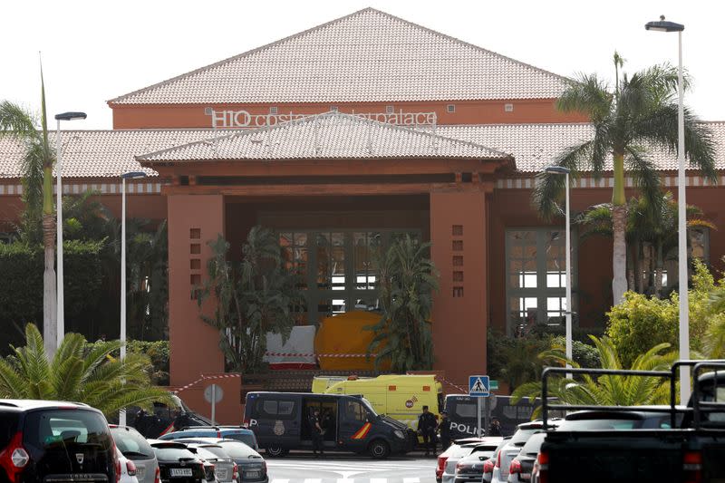 FILE PHOTO: General view of H10 Hotel, which is on lockdown after novel coronavirus has been confirmed in Adeje