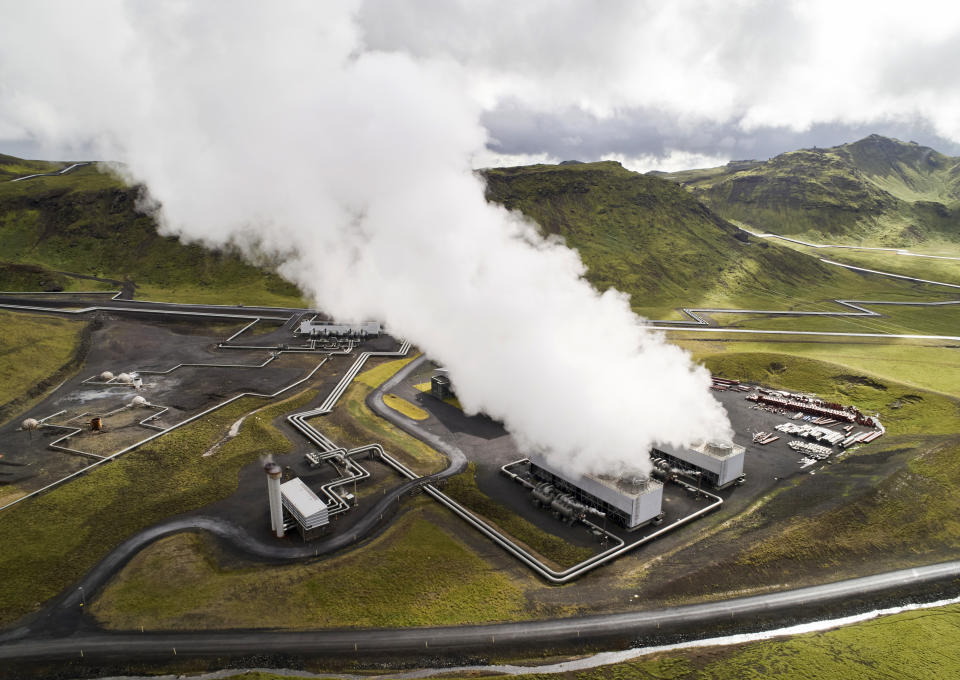 The Hellisheidi geothermal power plant in Hellisheidi, Iceland, on Tuesday, Sept. 7, 2021. Startups Climeworks AG and Carbfix are working together to store carbon dioxide removed from the air deep underground to reverse some of the damage CO2 emissions are doing to the planet.