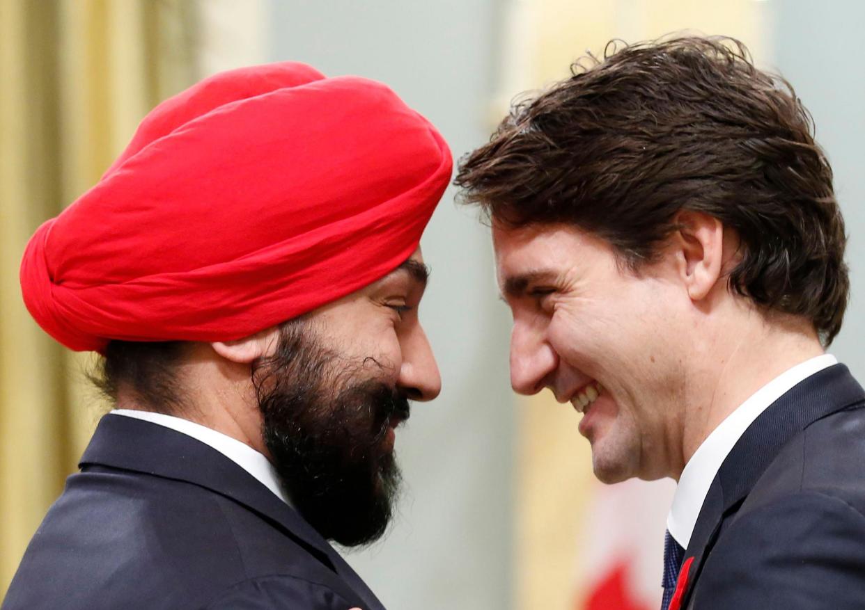 Navdeep Bains said it was the first time has been asked to take his turban off while travelling in the US: AFP/Getty