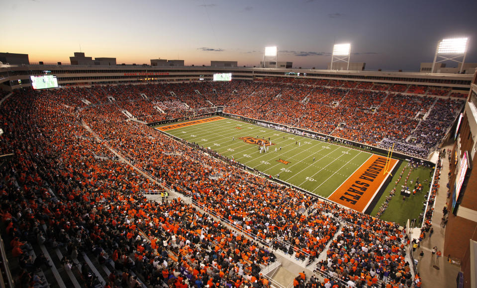 STILLWATER, OK - NOVEMBER 7 :  A general view of the stadium during the game against the TCU Horned Frogs November 7, 2015 at Boone Pickens Stadium in Stillwater, Oklahoma. The Cowboys defeated the Horned Frogs 49-29. (Photo by Brett Deering/Getty Images)