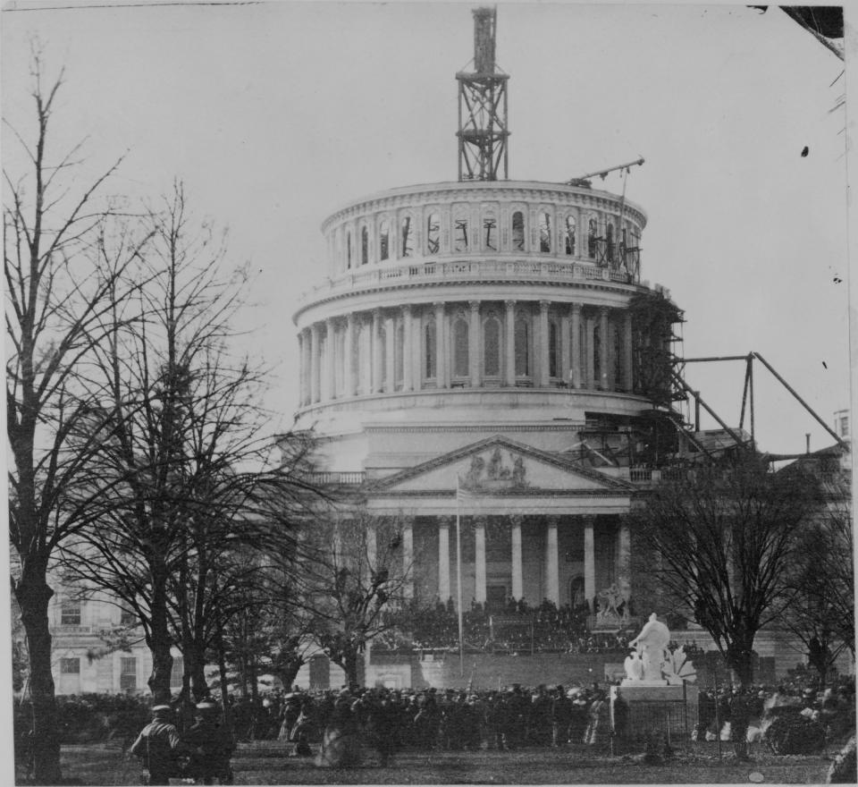 Inauguration of President Lincoln at U.S. Capitol, March 4, 1861.<span class="copyright">Courtesy of Library of Congress</span>