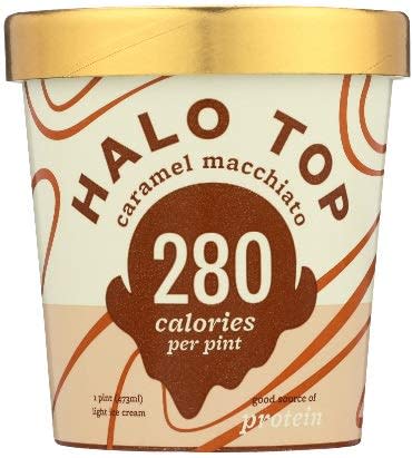 Halo Top Ice Cream, Caramel Macchiato, 16 oz (Pack of 8)