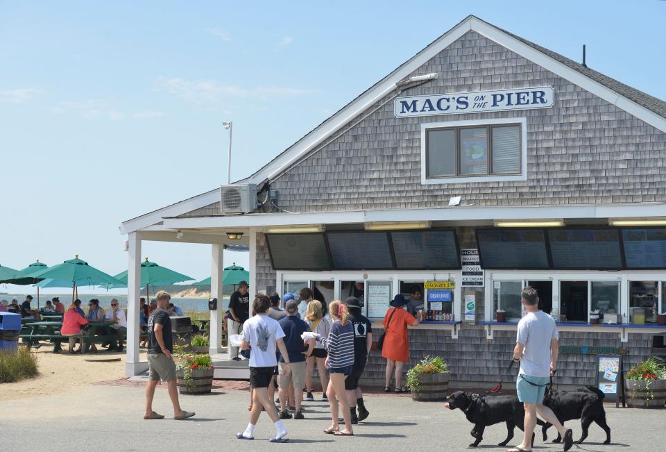The line starts to form for lunch at Mac’s On the Pier in Wellfleet.