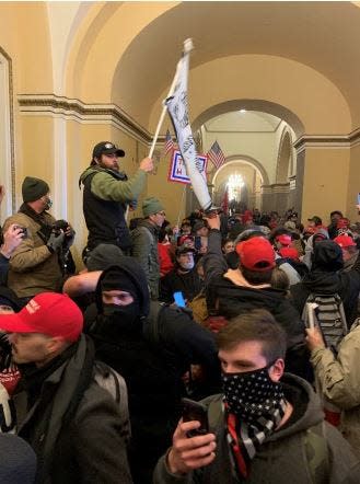 An image taken inside the U.S. Capitol building from the phone of Louisville resident, Michael Orangias, who was charged earlier this month for entering the U.S. Capitol during the riots.