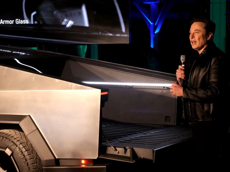 Elon Musk at Tesla Cybertruck delivery event