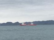 Chinese state-owned icebreaker Xue Long (Snow Dragon) photographed in Nuuk fjord
