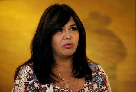 FILE PHOTO: Guachochi mayoral candidate Magda Rubio speaks during an interview with Reuters in Ciudad Juarez, Mexico March 31, 2018. REUTERS/Jose Luis Gonzalez/File Photo