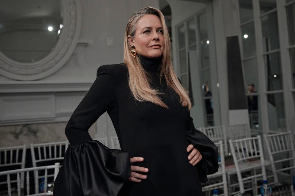 American actress, Alicia Silverstone, poses for photographers during a Christian Siriano show at the Fashion Week on Wednesday, Sept. 7, 2022 in New York. (AP Photo/Andres Kudacki) ORG XMIT: NYAK140