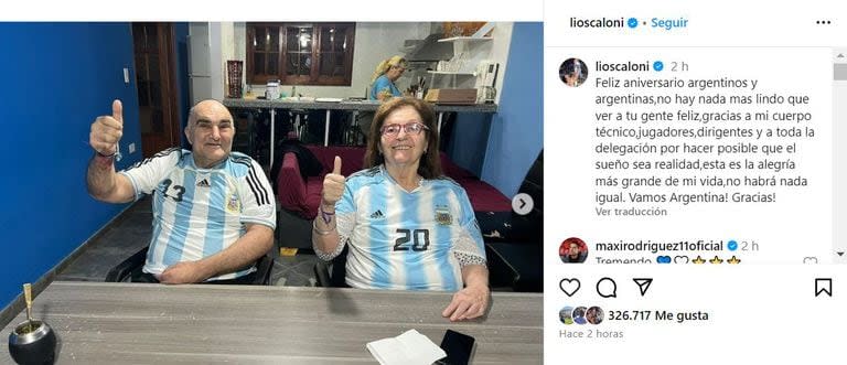 Lionel Scaloni recordó la obtención del Mundial con un sentido posteo en Instagram