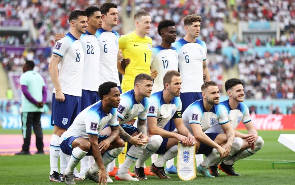 Players of England pose for a team photograph prior to the FIFA World Cup Qatar 2022 Group B match between England and IR Iran - Eddie Keogh - The FA