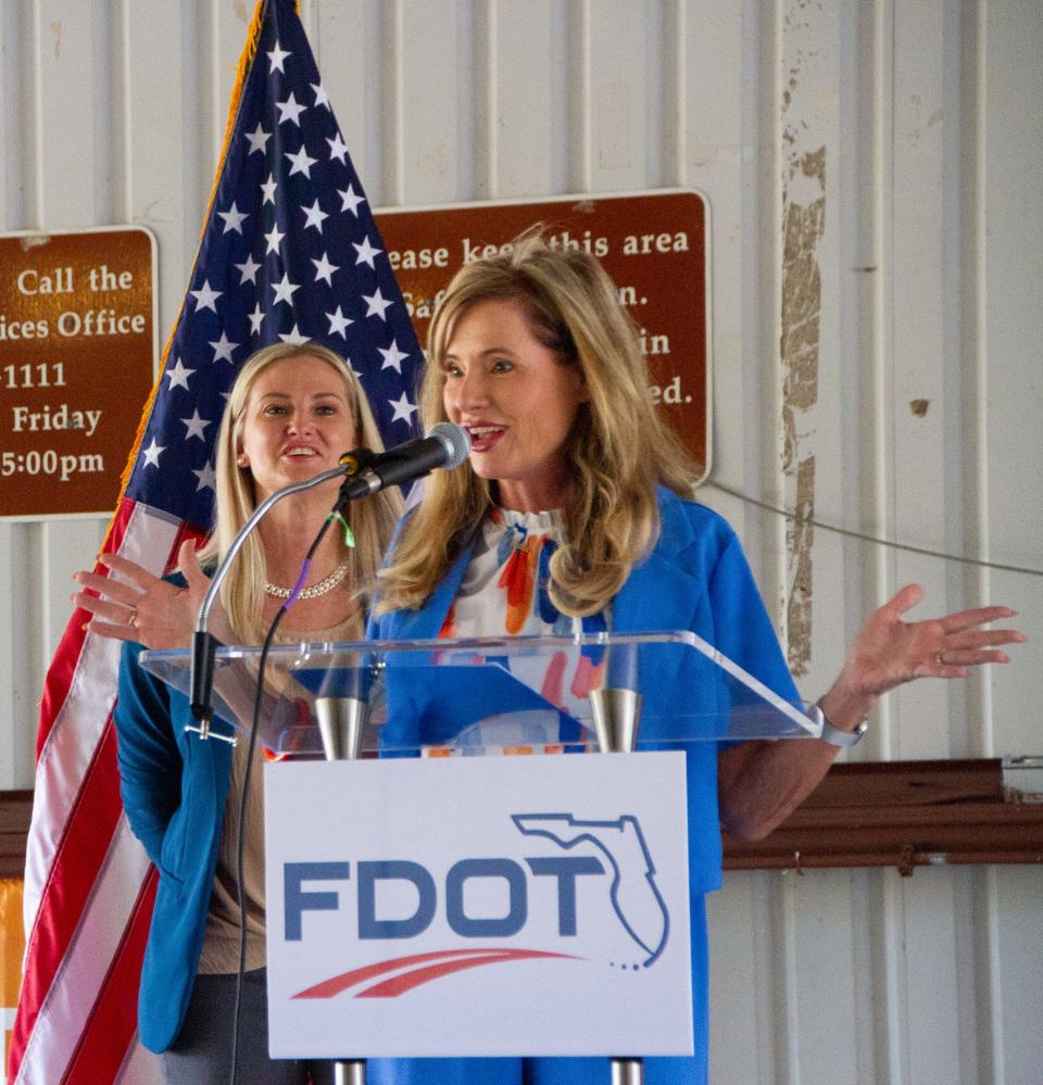 Florida Rep. Melony Bell, R-Fort Meade, speaks Friday afternoon at a celebration event staged by the Florida Department of Transportation.