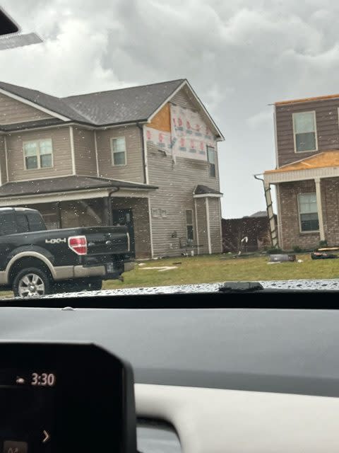 Storm damage along Tylertown Road in Clarksville (Courtesy: Kerianna Mullins)