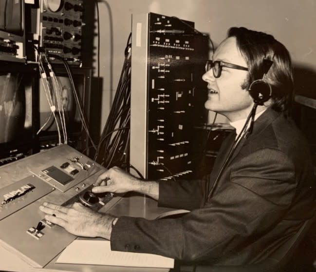 Bill English seen at the console of SRI's system in October 1968