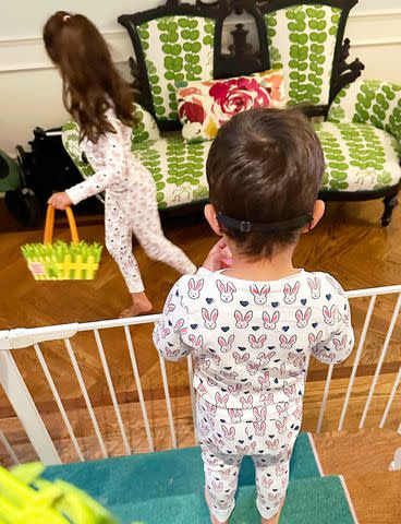 <p>Mindy Kaling/Instagram</p> Mindy Kaling's kids enjoying Easter