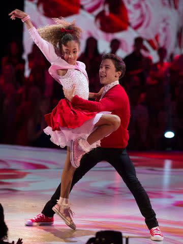 <p>Eric McCandless/Getty</p> Larsa and Scottie Pippen's daughter Sophia Pippen and Jake Monreal on 'Dancing with the Stars: Juniors'.