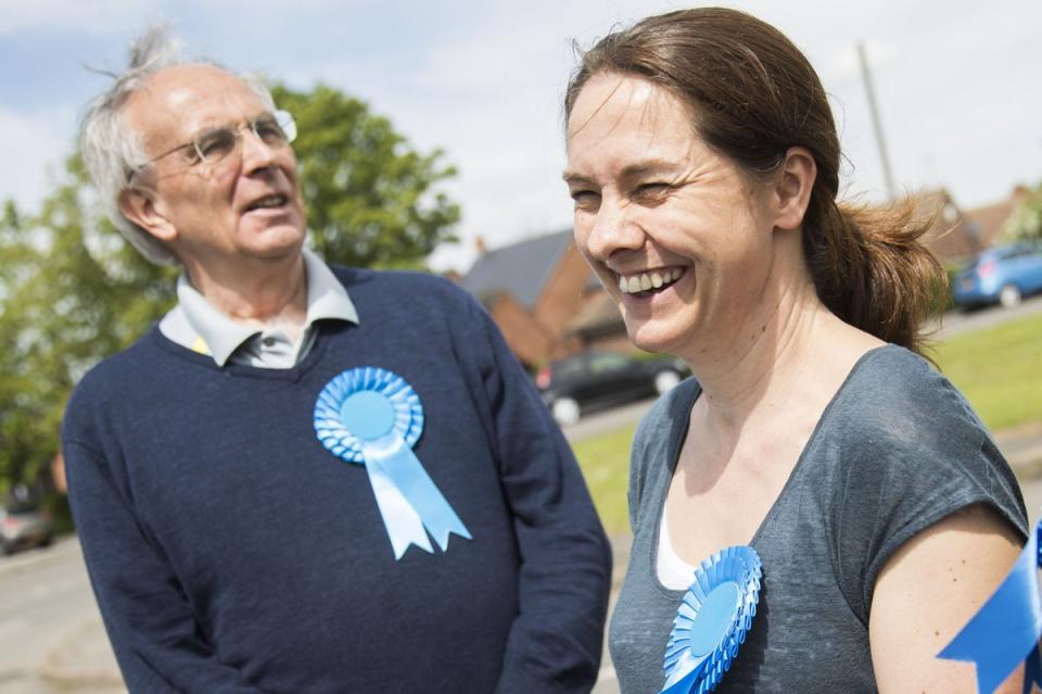 Peter Bone with Helen Harrison, out campaigning in 2017 (Fabio De Paola/Shutterstock)