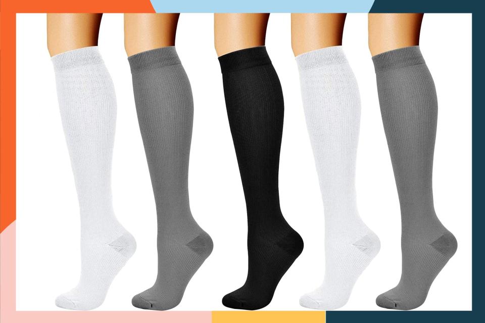 CHARMKING 3 Pairs Copper Compression Socks