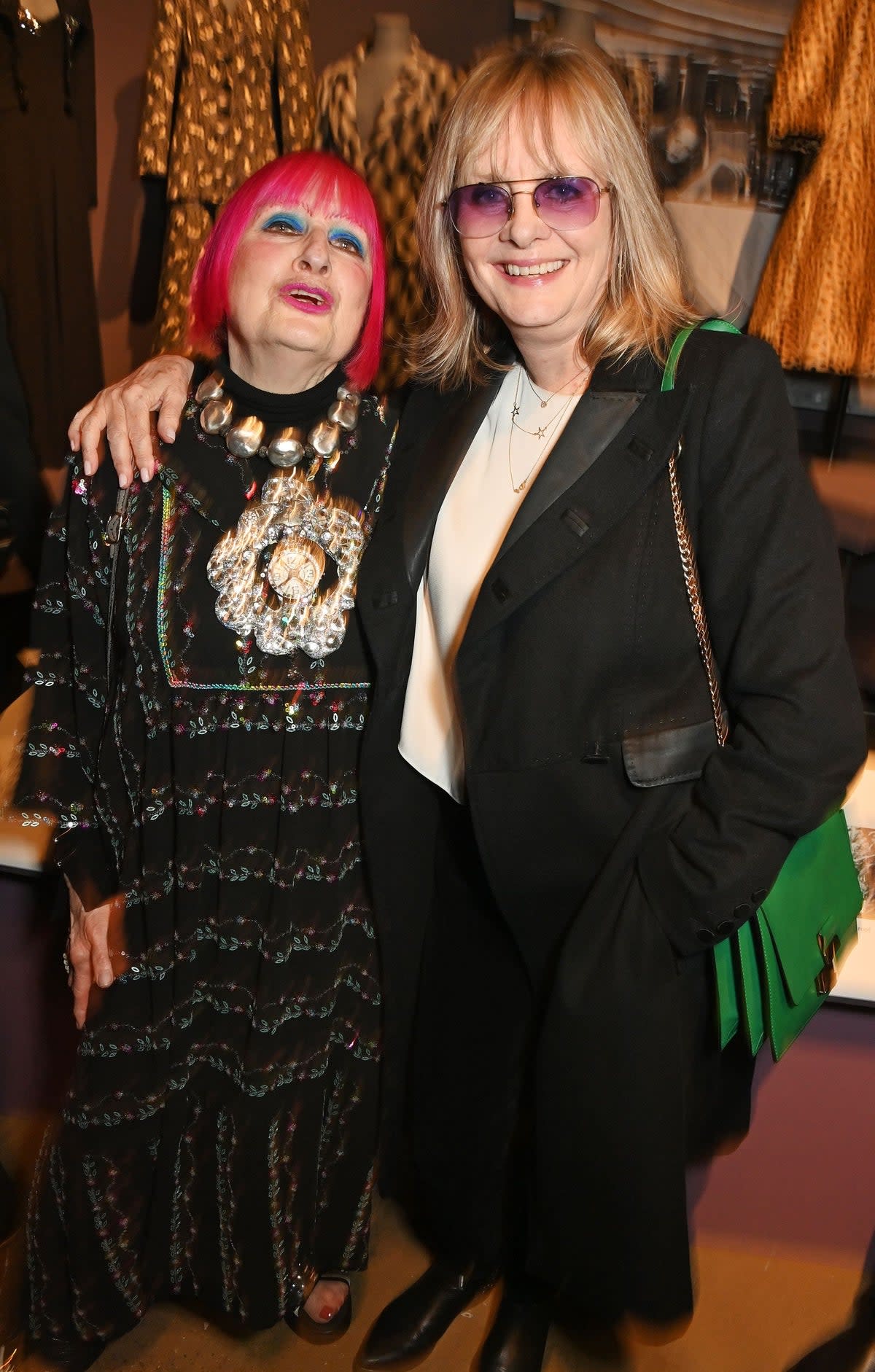 Dame Zandra Rhodes and Twiggy at "The Biba Story, 1964-1975" Private View At The Fashion and Textile Museum (Dave Benett)