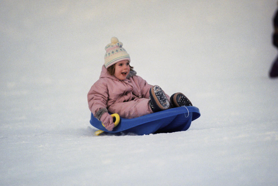 Princess Eugenie, aged five, in Switzerland in 1995 (Getty Images)