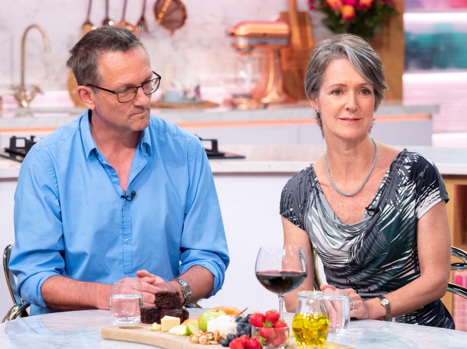 Dr Michael Mosley and Clare Mosley pictured together on This Morning in 2019