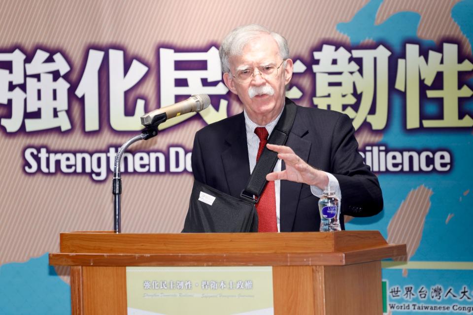 美國前白宮國安顧問波頓出席「海內外台灣國是會議」演講。廖瑞祥攝