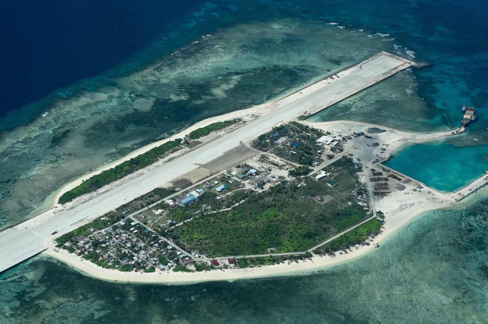 A view over Thitu or Pag-asa Island in the South China Sea