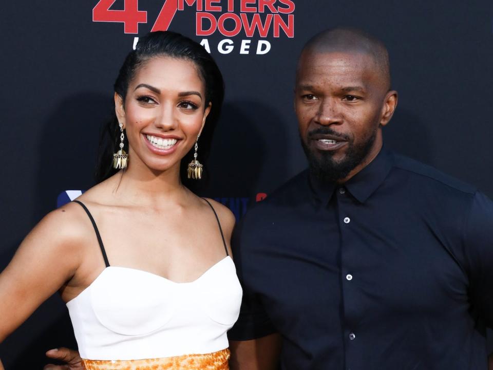 Actors Corinne Foxx (L) and Jamie Foxx (R) attend the LA premiere of "47 Meters Down Uncaged" the at Regency Village Theatre on August 13, 2019 in Westwood, California. (Photo by Paul Archuleta/FilmMagic)