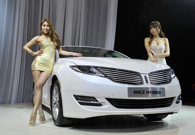 Lincoln will begin sales in China later this year with the Lincoln MKZ, pictured here at a car show in South Korea, and the Lincoln MKC