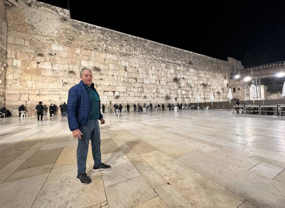 Mark Patinkin at the Western Wall in Jerusalem.