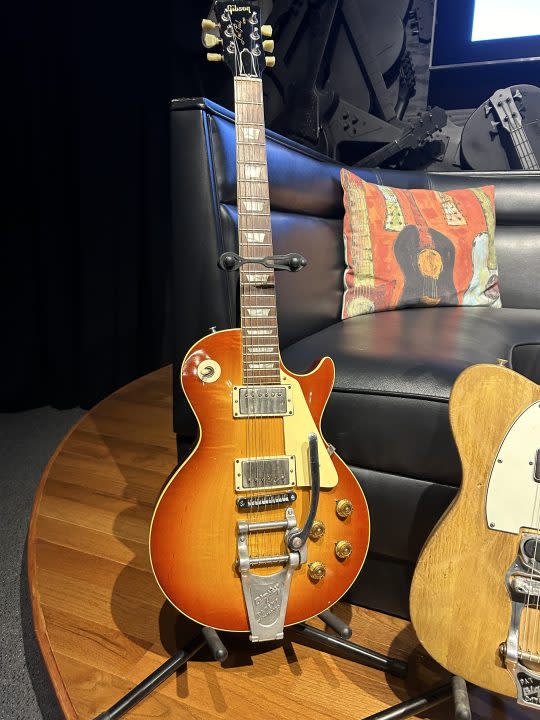Randy Bachman’s 1959 Gibson Les Paul Standard, known from the hit “American Woman”. (WKRN photo)
