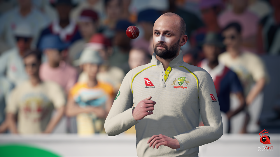 Australia’s Nathan Lyon eyes up a delivery.