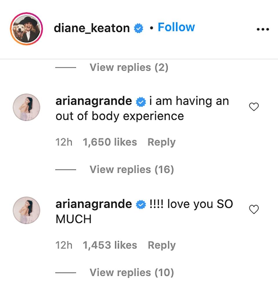 diane keaton, ariana grande