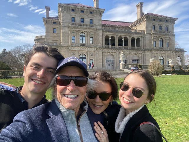 <p>Michael Douglas/Instagram</p> Michael Douglas with Catherine Zeta-Jones and their kids in 2022.