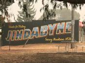 A mural is seen on the side of a building in Jindabyne, a township affected by the Dunns Road bushfire, in New South Wales, Australia