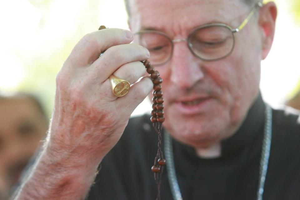 Fresno Diocese Bishop Joseph V. Brennan not only gave the United Farm Worker leaders and marchers his blessing as they stopped in Fresno on Thursday (Aug. 11) on their pilgrimage to Sacramento, but he also had a message to Gov. Gavin Newsom: “sign this legislation.” 