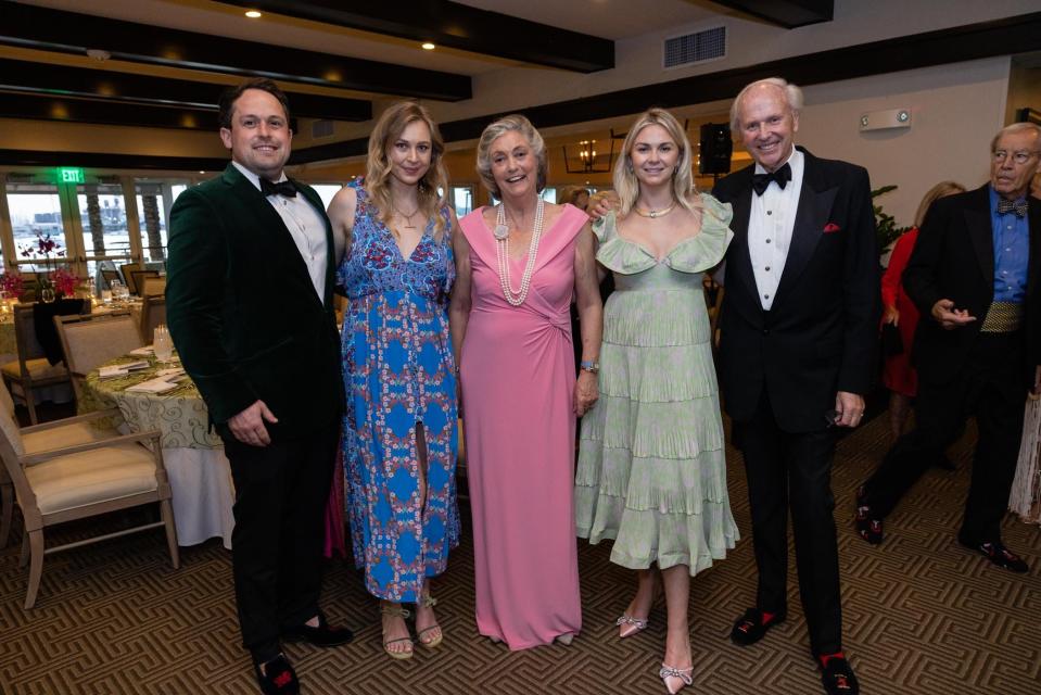 Will and Hersey Johnson, Mary Underwood, Clementine Underwood and Antony Underwood at the Mary Obolensky Underwood Foundation for Leukemia Research (MOUF) annual dinner dance at the Sailfish Club in April 2023. This year's dance is set for April 7 at Club Colette.