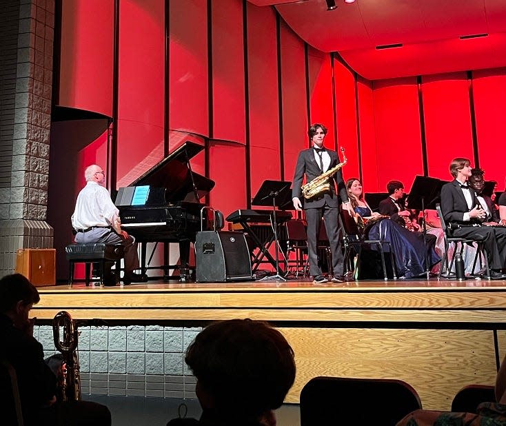 Dimi Martinez, a 2024 Granville High School graduate, during a Spring Band Concert on May 9. Martinez has played the saxophone since the fifth grade and he is headed to Denison University where he'll major in music with an emphasis on performance.