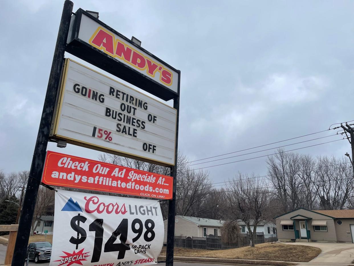 Longtime grocer Andy's Affiliated Foods is closing after more than 60 years in business. Owner Bob Jelsma waited to sell land next door to Dollar General so at least one food option remained. March 2, 2022 photo.