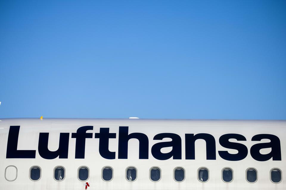 A Lufthansa airplane can be seen parked at the "Berlin Brandenburg Airport Willy Brandt" in Schoenefeld, southeast of Berlin, on November 4, 2020. - The airport's southern runway received it's first arrival, making the facility fully operational. (Photo by Odd ANDERSEN / AFP) (Photo by ODD ANDERSEN/AFP via Getty Images)