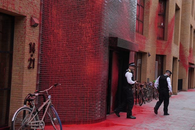 Red paint thrown over Labour Party HQ