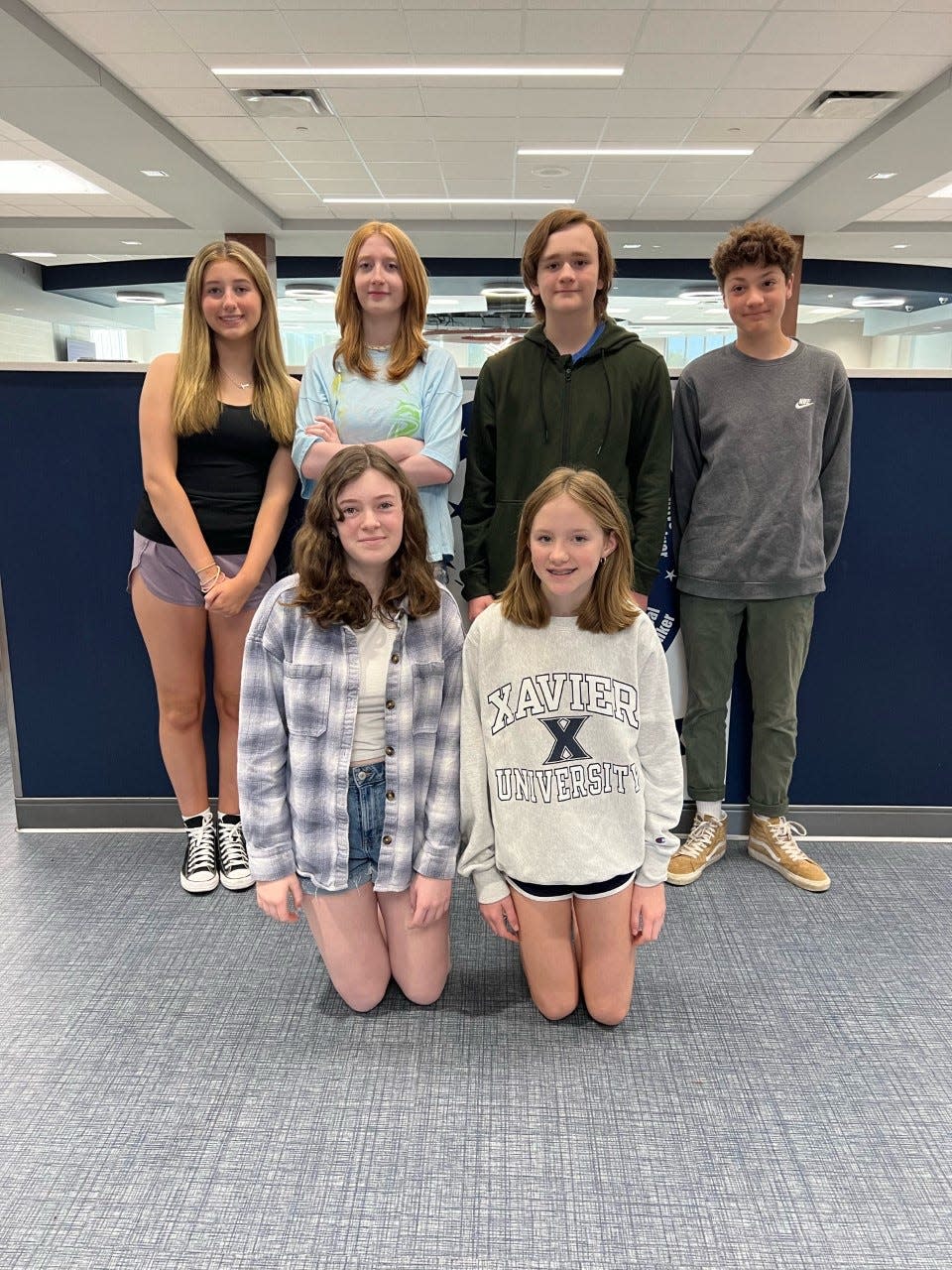 Eighth grade students completing their final year of the program are: front row, Isabelle Shaffer and Maris Ott; back row, Chloe Iafigliola, Addie Speaks, Carson Fox and Daniel Randazzo.