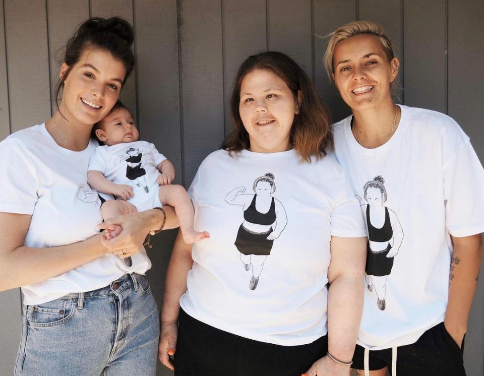 Moana Hope with her wife Isabella, daughter Svea and sister Vinny.